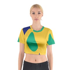 Yellow Green Blue Cotton Crop Top