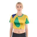 Yellow Green Blue Cotton Crop Top View1