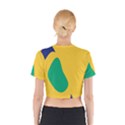 Yellow Green Blue Cotton Crop Top View2
