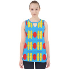 Ovals And Stripes Pattern                            Cut Out Tank Top