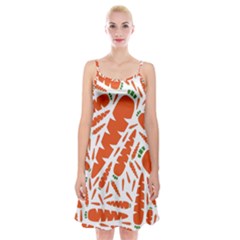 Carrots Fruit Vegetable Orange Spaghetti Strap Velvet Dress