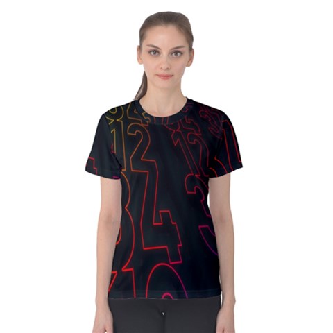 Neon Number Women s Cotton Tee by Mariart