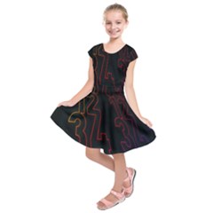 Neon Number Kids  Short Sleeve Dress by Mariart