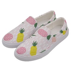 Pineapple Rainbow Fruite Pink Yellow Green Polka Dots Men s Canvas Slip Ons by Mariart