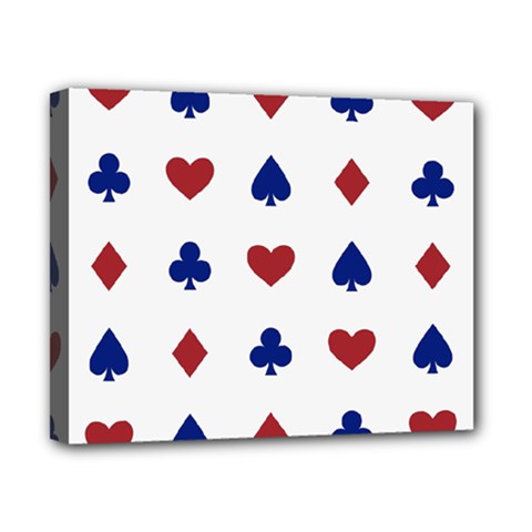 Playing Cards Hearts Diamonds Canvas 10  X 8  by Mariart
