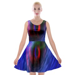 Black Hole Blue Space Galaxy Velvet Skater Dress by Mariart