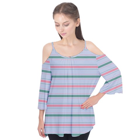 Horizontal Line Green Pink Gray Flutter Tees by Mariart