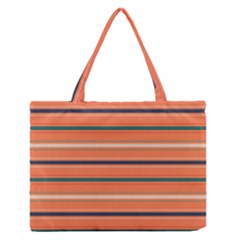 Horizontal Line Orange Zipper Medium Tote Bag by Mariart