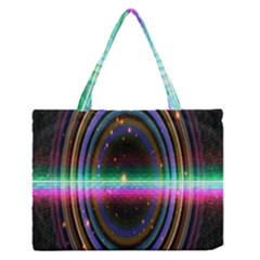 Spectrum Space Line Rainbow Hole Zipper Medium Tote Bag by Mariart