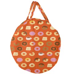 Coffee Donut Cakes Giant Round Zipper Tote by Mariart