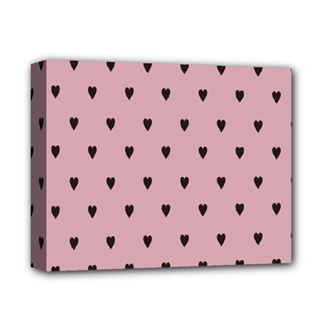 Love Black Pink Valentine Deluxe Canvas 14  X 11  by Mariart