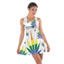 Marijuana Cannabis Rainbow Love Green Yellow Red White Leaf Cotton Racerback Dress View1