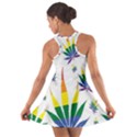 Marijuana Cannabis Rainbow Love Green Yellow Red White Leaf Cotton Racerback Dress View2