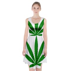 Marijuana Weed Drugs Neon Cannabis Green Leaf Sign Racerback Midi Dress by Mariart