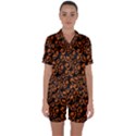 Pattern Halloween Jackolantern Satin Short Sleeve Pyjamas Set View1