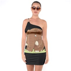 Cute Elephant One Soulder Bodycon Dress
