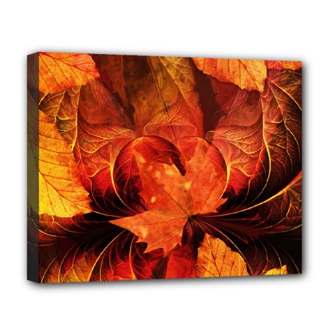 Ablaze With Beautiful Fractal Fall Colors Deluxe Canvas 20  X 16   by jayaprime