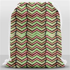 Zig Zag Multicolored Ethnic Pattern Drawstring Bag (large)