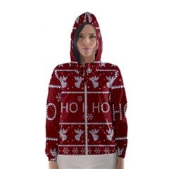 Ugly Christmas Sweater Hooded Wind Breaker (women)