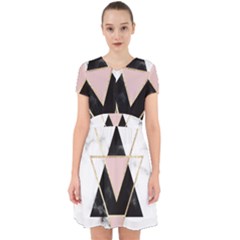 Triangles,gold,black,pink,marbles,collage,modern,trendy,cute,decorative, Adorable In Chiffon Dress by NouveauDesign