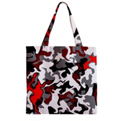 Vector Red Black White Camo Advance Zipper Grocery Tote Bag by Mariart