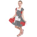Cross Abstract Shape Line Kids  Short Sleeve Dress View1