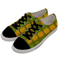 Fruite Pineapple Yellow Green Orange Men s Low Top Canvas Sneakers by Alisyart