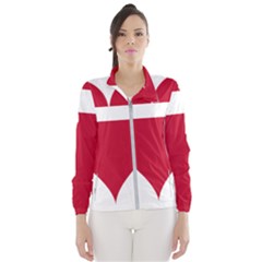 Heart Love Flag Denmark Red Cross Wind Breaker (women)