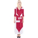Heart Love Flag Denmark Red Cross Quarter Sleeve Wrap Maxi Dress View1