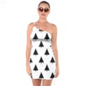 Scrap Background Spruce Christmas One Soulder Bodycon Dress View1