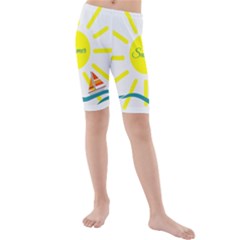 Summer Beach Holiday Holidays Sun Kids  Mid Length Swim Shorts by Celenk