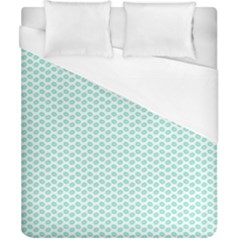 Tiffany Aqua Blue Lipstick Kisses On White Duvet Cover (california King Size)