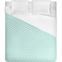 Tiffany Aqua Blue Lipstick Kisses on White Duvet Cover (California King Size) View1
