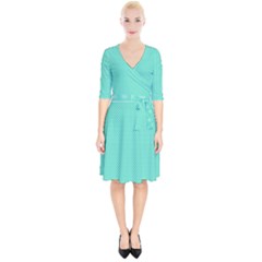 White Polkadot Hearts On Tiffany Aqua Blue  Wrap Up Cocktail Dress