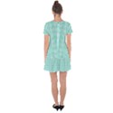 Tiffany Aqua Blue Candy Hearts on White Drop Hem Mini Chiffon Dress View2