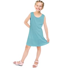 Tiffany Aqua Blue Puffy Quilted Pattern Kids  Tunic Dress