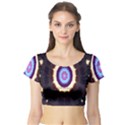 Mandala Art Design Pattern Short Sleeve Crop Top View1