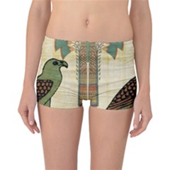 Egyptian Paper Papyrus Bird Reversible Boyleg Bikini Bottoms