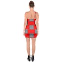 Black And White Red Patterns One Soulder Bodycon Dress View2