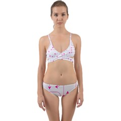 Arrows Girly Pink Cute Decorative Wrap Around Bikini Set