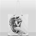Stippling Drawing Dots Stipple Full Print Rope Handle Tote (Large) View2