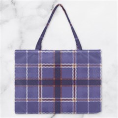 Purple Heather Plaid Zipper Medium Tote Bag
