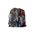 Christmas Cross Stitch Background Drawstring Pouches (Medium)  View2