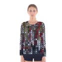 Christmas Cross Stitch Background Women s Long Sleeve Tee View1