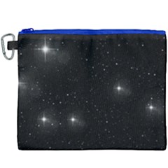 Starry Galaxy Night Black And White Stars Canvas Cosmetic Bag (xxxl) by yoursparklingshop