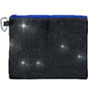 Starry Galaxy Night Black and White Stars Canvas Cosmetic Bag (XXXL) View1