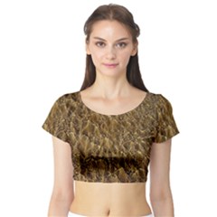 Water Mirror Background Pattern Short Sleeve Crop Top