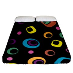 Abstract Background Retro 60s 70s Fitted Sheet (queen Size)