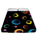 Abstract Background Retro 60s 70s Fitted Sheet (Queen Size) View1