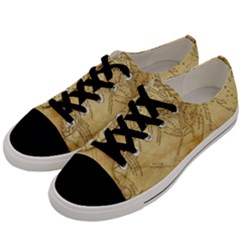 Vintage Map Background Paper Men s Low Top Canvas Sneakers